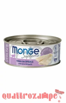 Monge Supreme Sterilised Tonno Spigola 80 gr Scatoletta Gatti