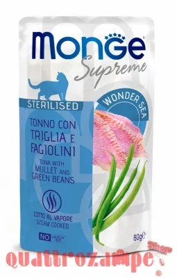 Monge Supreme Sterilised Tonno Triglia Fagiolini 80 gr Bustina Gatti