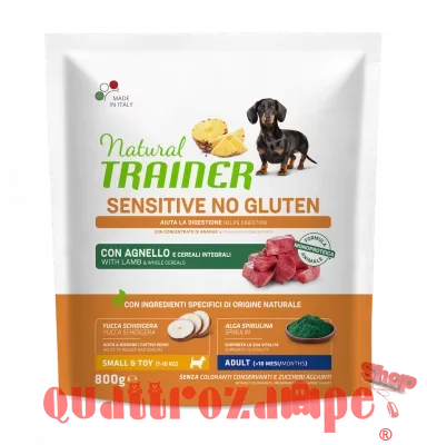 Natural Trainer Sensitive Mini Adult Agnello e Cereali Integrali 800 gr Per Cani