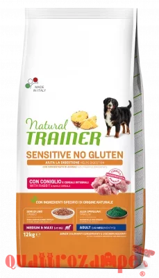 Natural Trainer Sensitive Plus Adult Medium Maxi con Coniglio 12 kg Per Cani