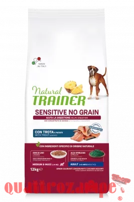 Natural Trainer Sensitive No Grain Adult Medium Maxi Trota 12 Kg Cane