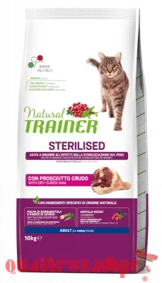 Natural Trainer Sterilised Prosciutto Crudo 10 kg Gatto