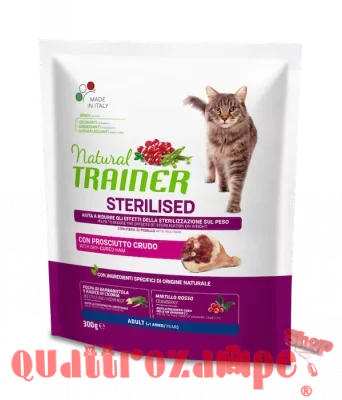 Natural Trainer Sterilised Prosciutto Crudo 300 gr Gatto