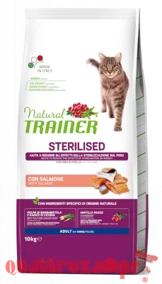 Natural Trainer Sterilised Salmone 10 kg Gatto