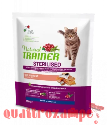 Natural Trainer Sterilised Salmone 300 gr Gatto