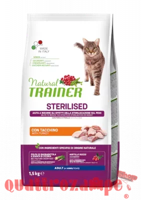 Natural Trainer Sterilised Tacchino 1,5 kg Gatto