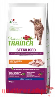 Natural Trainer Sterilised Tacchino 10 kg Gatto