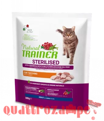 Natural Trainer Sterilised Tacchino 300 gr Gatto