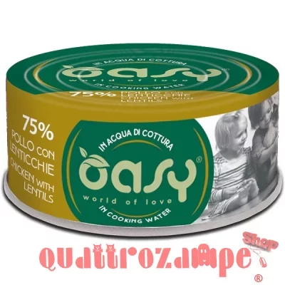 Oasy More Love Pollo Con Lenticche Lattina 70 gr Per Gatti