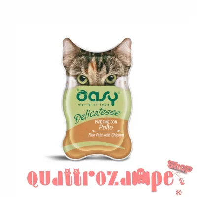 Oasy Cat Delicatesse Pate Fine Pollo 85 gr Vaschetta Umido Per Gatti