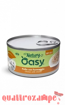 Oasy Cat Natury Soft Jelly Pollo Con Formaggio Lattina 85 gr Umido Per Gatti