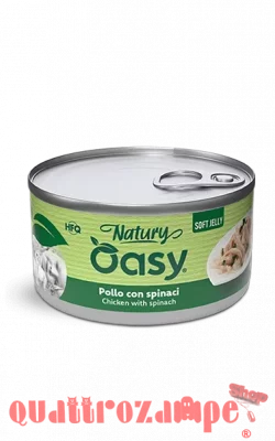 Oasy Cat Natury Soft Jelly Pollo Con Spinaci Lattina 150 gr Umido Per Gatti