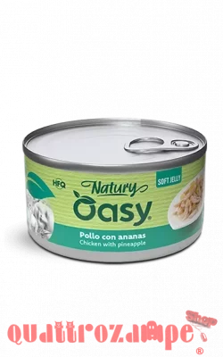 Oasy Cat Natury Soft Jelly Pollo con Ananas Lattina 85 gr Umido Per Gatti