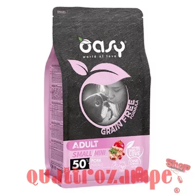Oasy Dog Grain Free Adult Small Mini Maiale Crocchette Per Cani