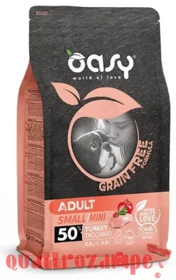 Oasy Dog Grain Free Adult Small Mini Tacchino Crocchette Per Cani