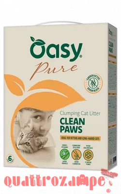 Oasy Lettiera Pure Clean Paws Agglomerante Per Gatti a Pelo Lungo