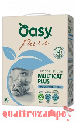 Oasy Lettiera Pure Multicat Plus Bentonite Agglomerante Ideale Con Più Gatti