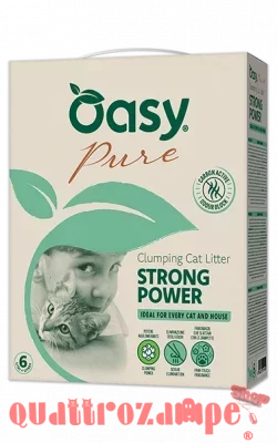 Oasy Lettiera Pure Strong Power Bentonite Agglomerante Con Delicata Profumazione Per Gatti