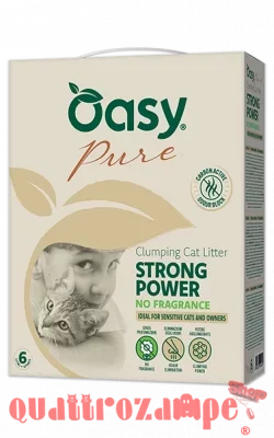 Oasy Lettiera Pure Strong Power No Fragance Agglomerante Senza Profumazione Per Gatti
