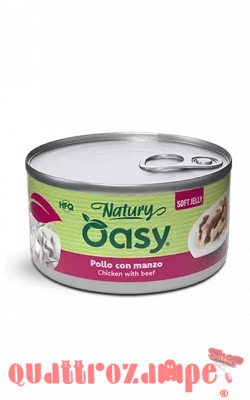 Oasy Natury Cat Soft Jelly Pollo Con Manzo 85 gr Lattina Umido Per Gatti