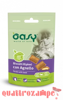 Oasy Snack Biscotti Ripieni Con Agnello 60 g per Gatti