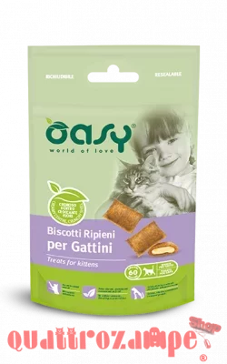 Oasy Snack Biscotti Ripieni Per Gattini 60 g Per Gattini