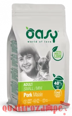 Oasy Dog Adult Small Mini Maiale 800 gr Crocchette Monoproteiche Cane