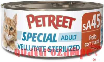 Petreet Vellutate Sterilized Pollo Con Zucca 70 gr sA44 Scatoletta Gatto Sterilizzato