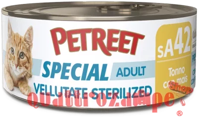 Petreet Vellutate Sterilized Tonno Con Mais 70 gr sA42 Scatoletta Gatto Sterilizzato