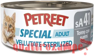 Petreet Vellutate Sterilized Tonno Con Surimi 70 gr sA41 Scatoletta Gatto Sterilizzato