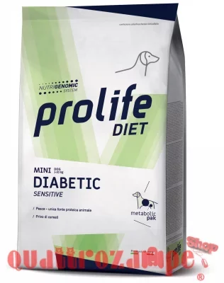 Prolife Dog Diet Mini Diabetic Sensitive 5 kg Crocchette Cane