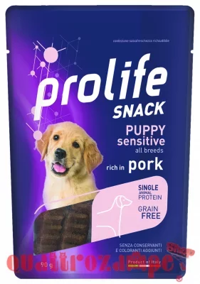 Prolife Snack Sensitive Grain Free Puppy Maiale 90 Gr Fish Per Cani Cuccioli
