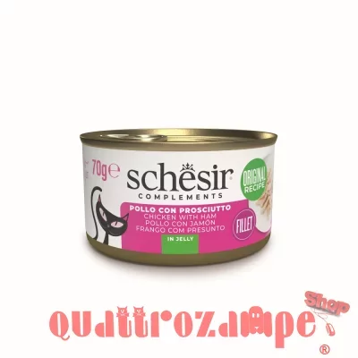 Schesir Complements Filetto Di Pollo Con Prosciutto in Jelly 70g Scatoletta Per Gatti