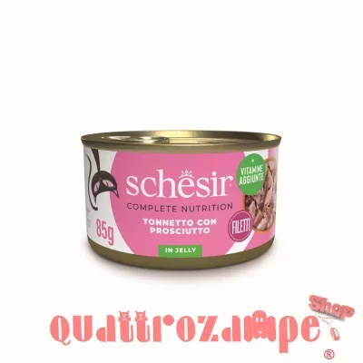 Schesir Complete Tonnetto Con Prosciutto 85 gr Jelly Scatoletta Umido Per Gatti