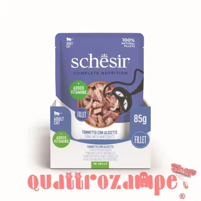 Schesir Tonnetto Con Alicette 85 gr Bustina Umido Per Gatti