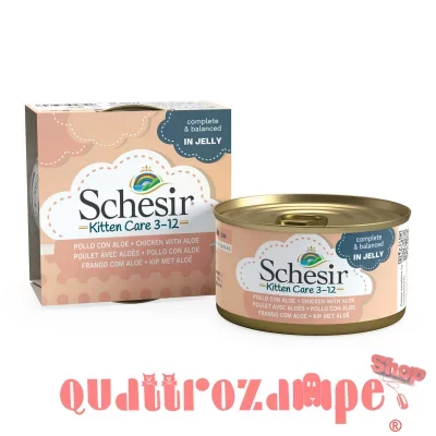 Schesir in Gelatina Kitten Pollo Con Aloe 85 gr Per Gattini
