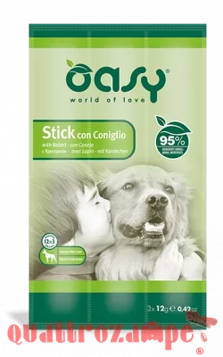 Snack Dog Oasy Stick 3 x 12 gr Coniglio Per Cane
