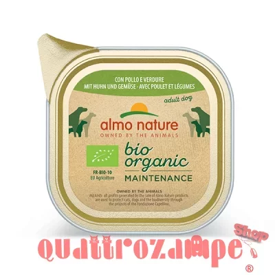 Almo Nature Bio Organic Pollo e Verdure 300 gr Umido Per Cane