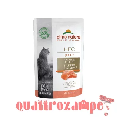Almo Nature HFC Jelly Filetto di Salmone 55 gr Bustine Umido Gatto