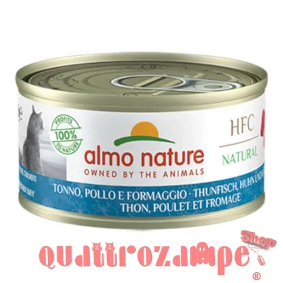 Almo Nature Hfc Tonno Pollo e Formaggio 150 gr Scatoletta Per Gatti