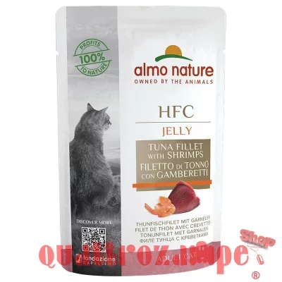 Almo Nature HFC Jelly Tonno e Gamberetti 55 gr Bustine Umido Gatto