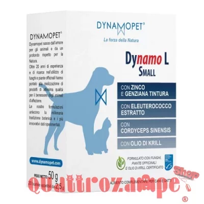 Dinamopet Dynamo L Small 20 Bustine da 2,5 Gr Per Cani e Gatti fino a 5 kg