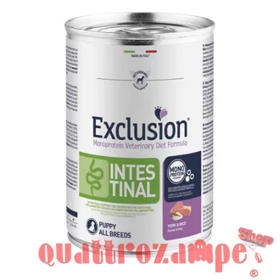 Exclusion Diet Intestinal Puppy Maiale e Riso 400 gr Barattolo Umido Per Cane