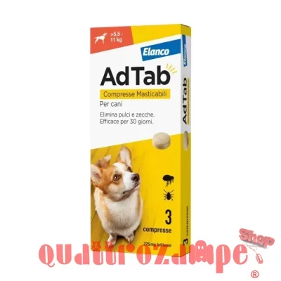 Elanco AdTab Per Cani da 5,5 a 11 Kg 3 Compresse 225 Mg