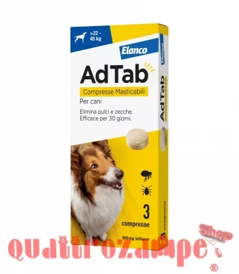 Elanco AdTab Per Cani da 22 a 45 Kg 3 Compresse 900 Mg