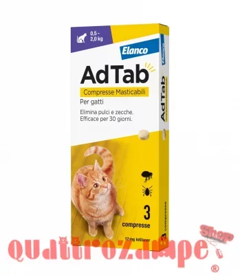 Elanco AdTab Per Gatti da 0,5 a 2 Kg 3 Compresse 12 Mg