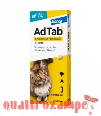 Elanco AdTab Per Gatti da 2 a 8 Kg 3 Compresse 48 Mg