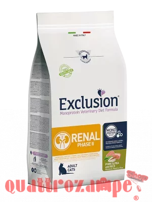 Exclusion Diet Cat Renal Phase 2 Maiale e Piselli 1,5 kg Gatto