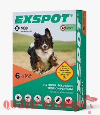 Intervet Exspot 6 Pipette 2 ml Antiparassitario Per Cani