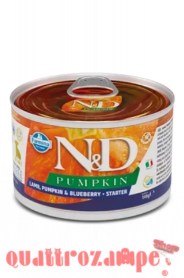 Farmina N/D Umido Pumpkin Dog Mini Starter Agnello Mirtillo 140 Gr Cane